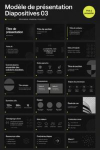 Modèle de présentation moderne et chaleureux affichant des graphiques