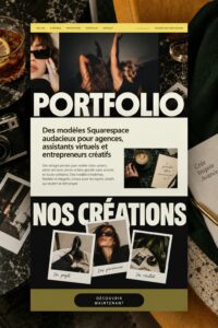 Montage de divers modèles audacieux Squarespace pour femmes entrepreneuses