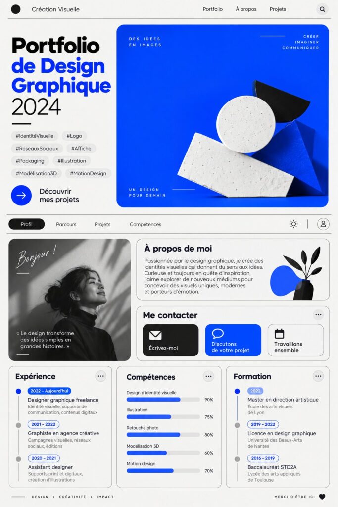 Portfolio de design graphique moderne et créatif