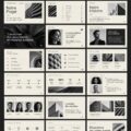 Modèle de présentation business en design monochrome