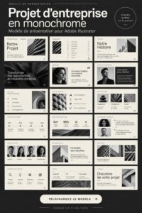 Modèle de présentation business en design monochrome