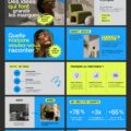 Femme créant une présentation élégante sur Canva avec un design moderne.