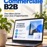 Femme professionnelle préparant une présentation B2B avec des graphiques et des notes