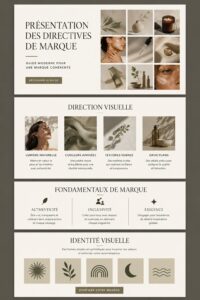 visuel d'une présentation moderne sur Canva, mettant en avant une identité de marque