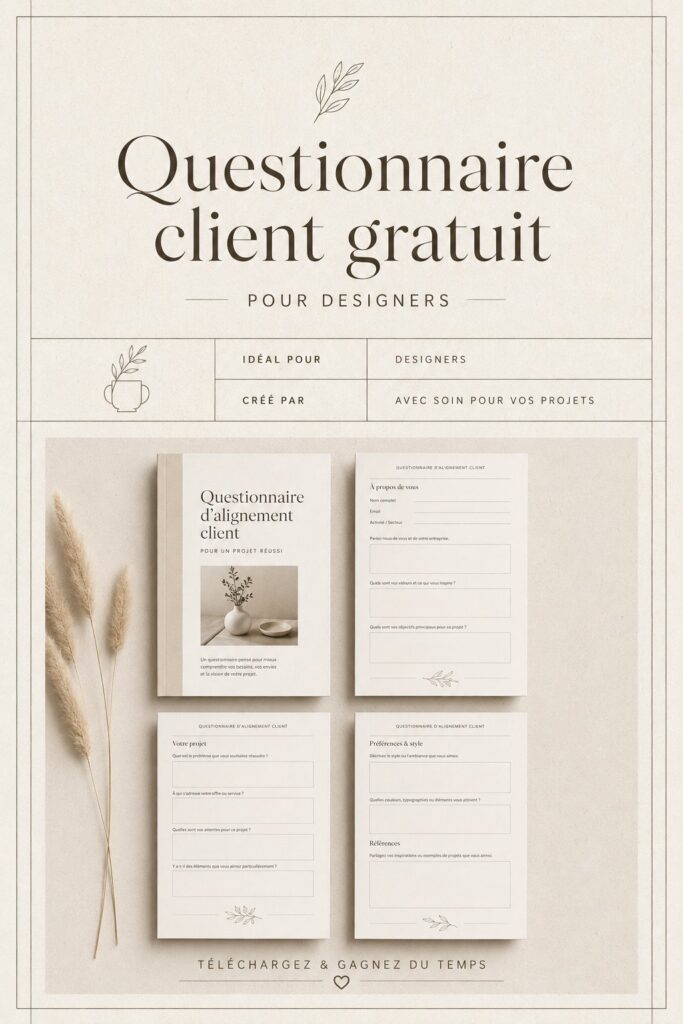 Femme designer consultant un questionnaire client efficace