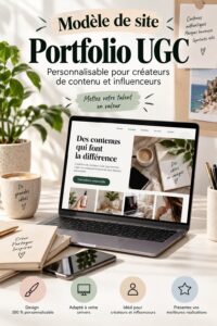 Un créateur de contenu travaillant sur son site portfolio personnalisé.