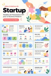 Modèles de présentation modernes pour startups avec des visuels attractifs