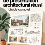 Tableau de présentation architectural bien conçu avec des croquis et rendus.