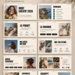 Template de brief créatif sur un bureau avec des outils de travail