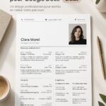 Un modèle moderne de CV présenté sur un fond léger, mettant en valeur un design professionnel.