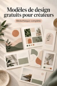 Femme utilisant un ordinateur pour choisir des templates de design.