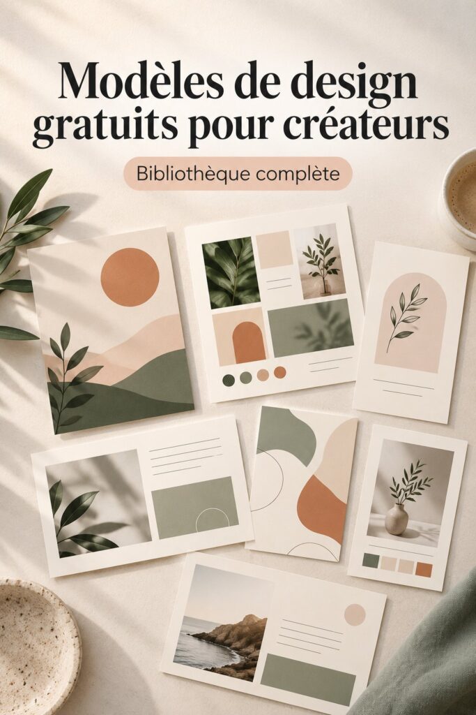 Femme utilisant un ordinateur pour choisir des templates de design.