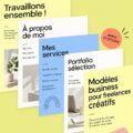 Femme freelance utilisant un modèle pour organiser son travail