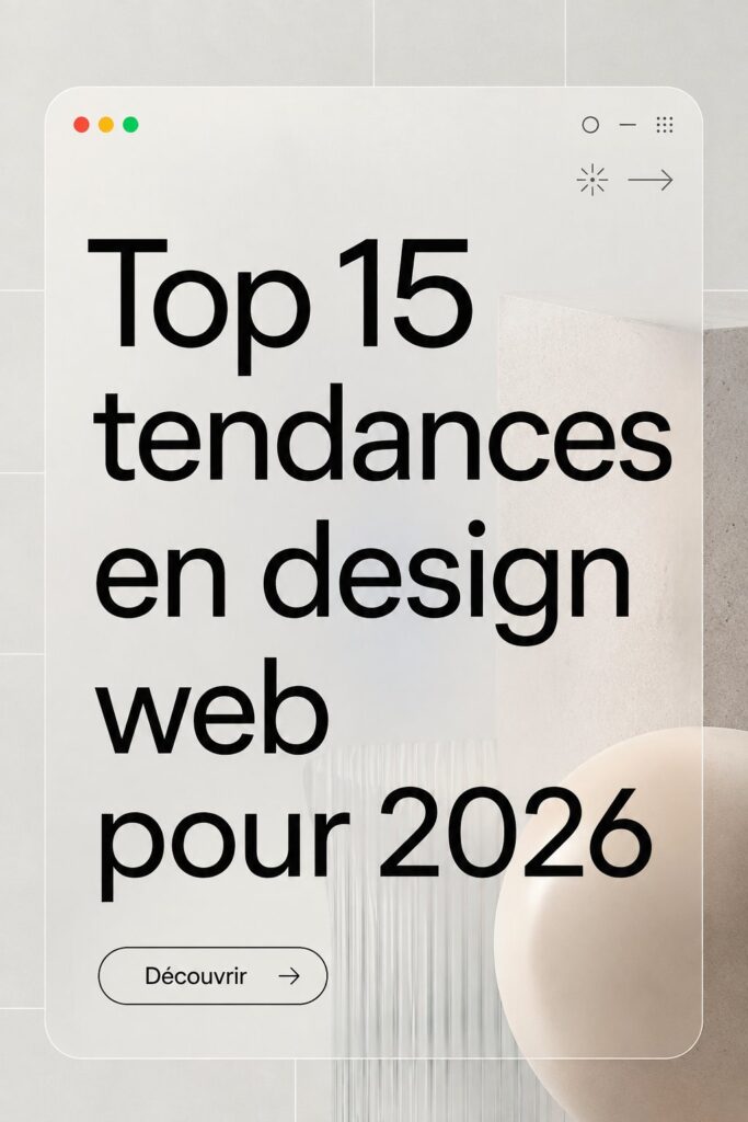 Un écran d'ordinateur montrant des tendances de design web pour 2026.