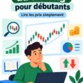 Femme débutante en trading analysant un graphique avec une approche price action.