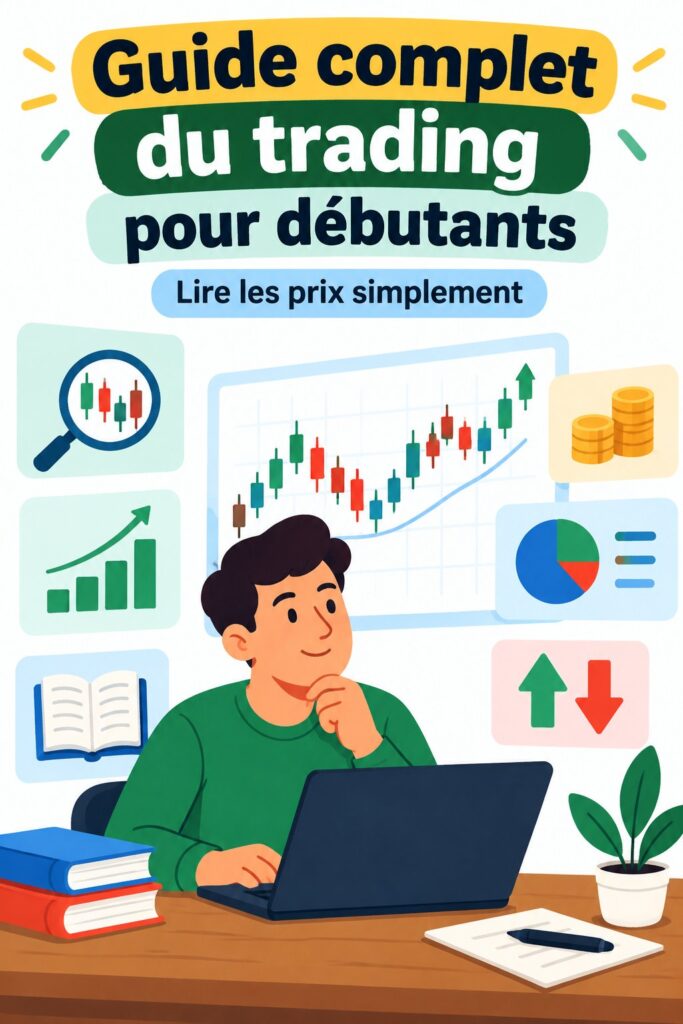 Femme débutante en trading analysant un graphique avec une approche price action.