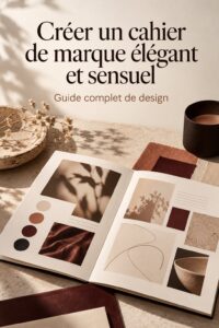 Exemple de design d'un brand book avec une typographie élégante et une palette de couleurs harmonieuse.