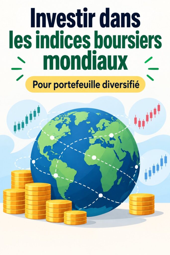 Femme consultant des graphiques sur les indices boursiers mondiaux pour prendre des décisions d'investissement.