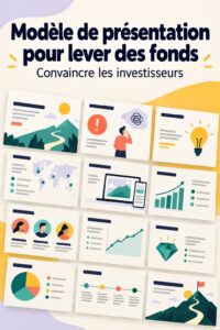 Modèle de présentation visuel pour investisseurs avec graphiques et textes clairs.