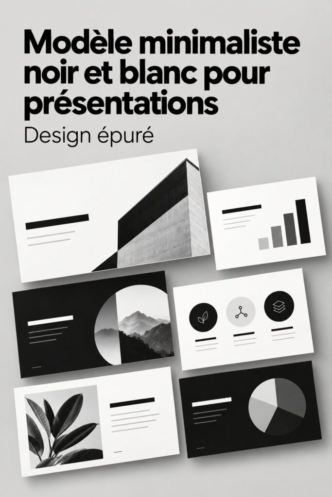 Modèle de présentation Canva minimaliste noir et blanc