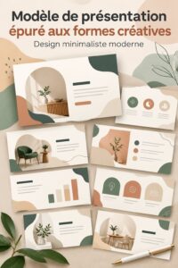 Modèle de présentation minimaliste moderne sur un ordinateur