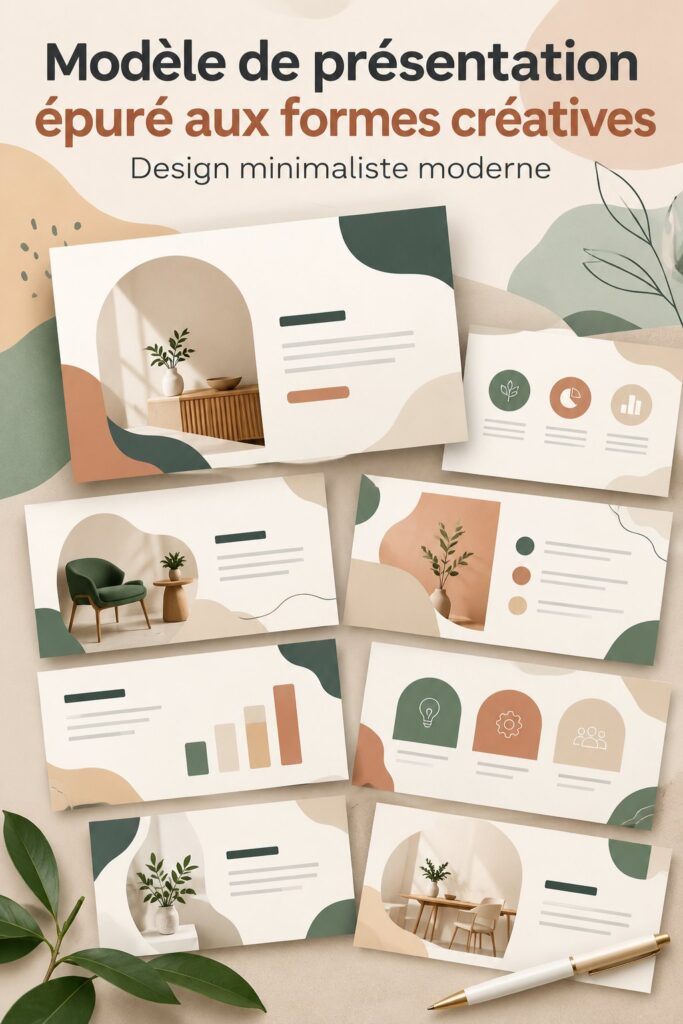 Modèle de présentation minimaliste moderne sur un ordinateur