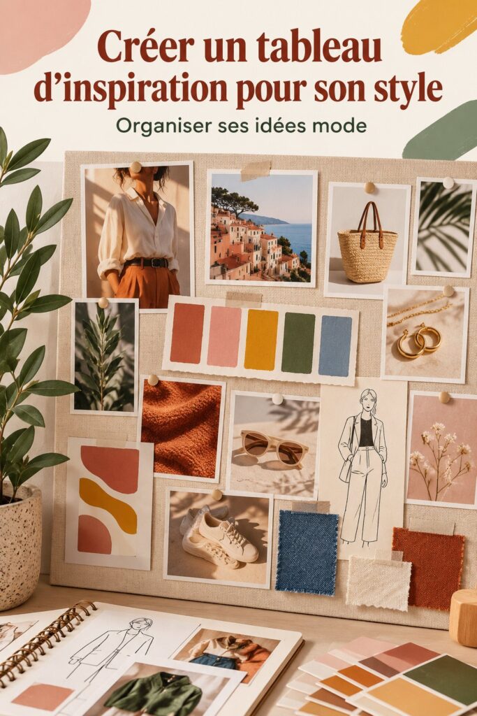 Mood board créatif illustrant des idées de style