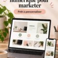 Un exemple de portfolio digital élégant utilisant Canva pour le marketing et la communication.