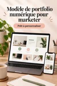 Un exemple de portfolio digital élégant utilisant Canva pour le marketing et la communication.