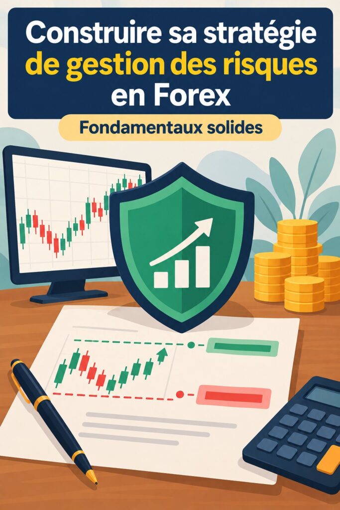 Stratégie de gestion des risques en Forex, illustration chaleureuse pour investisseurs.