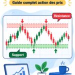 Graphique montrant des niveaux de support et de résistance en bourse.